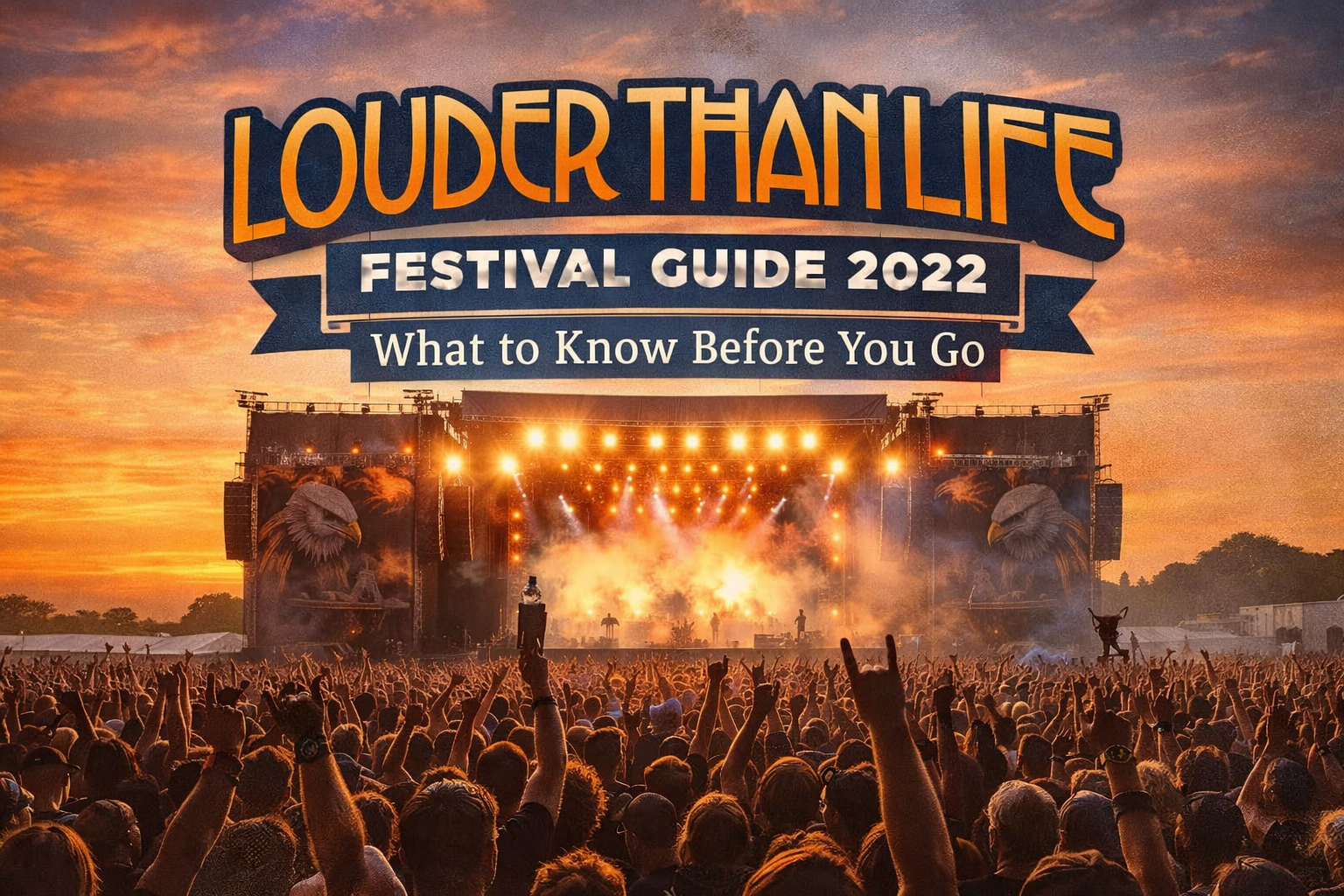 Louder Than Life Festival 2022 rock music crowd and stage at the Louisville Kentucky festival grounds
