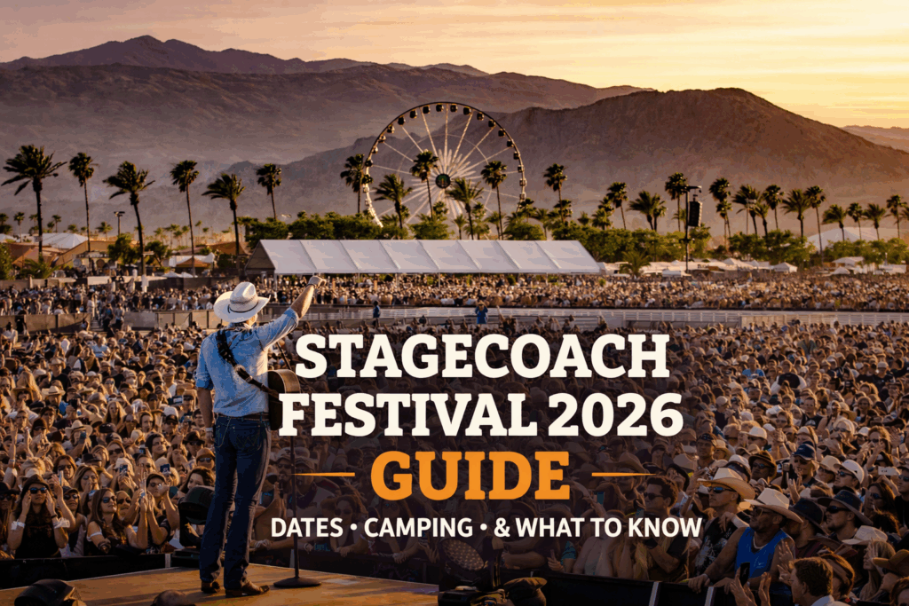 Stagecoach Festival crowd and country music performance at Empire Polo Club in Indio California